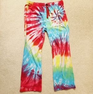 Large rainbow tyedye pants by boxercraft